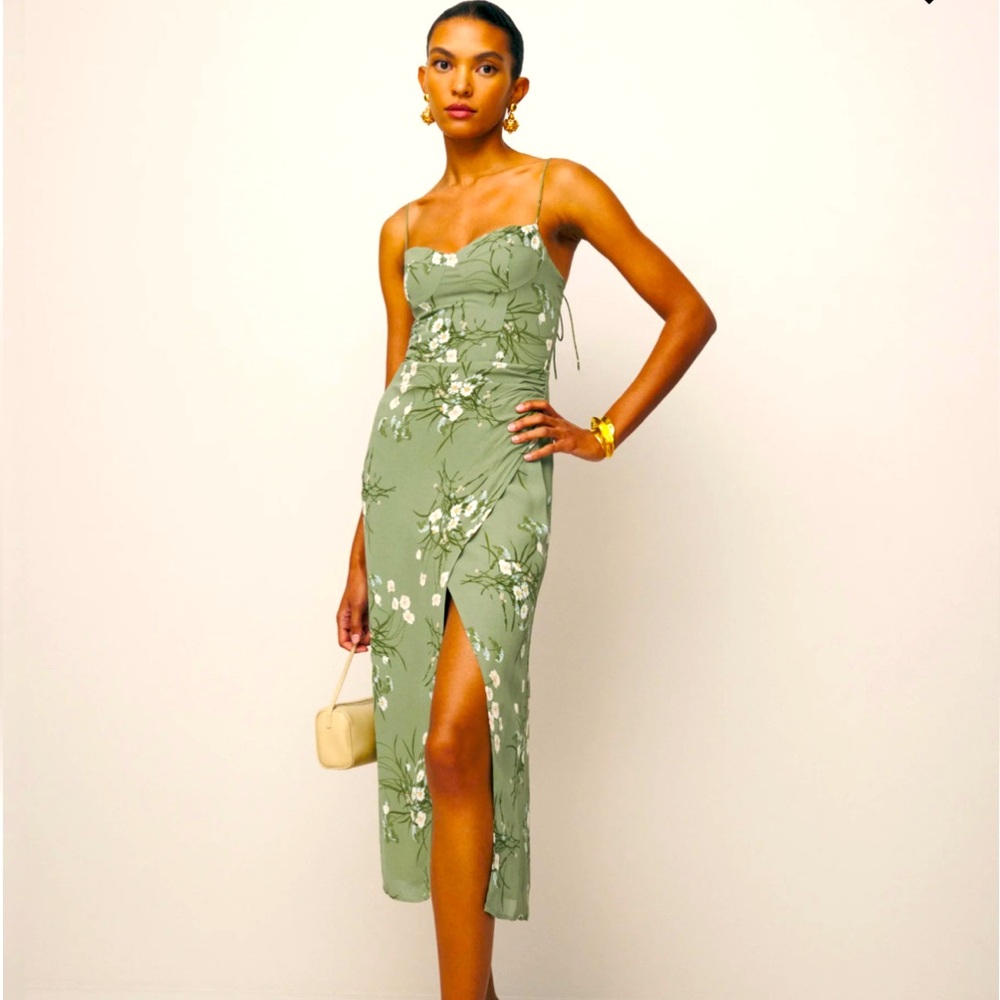 NWOT Reformation Kourtney Dress Green Size 8